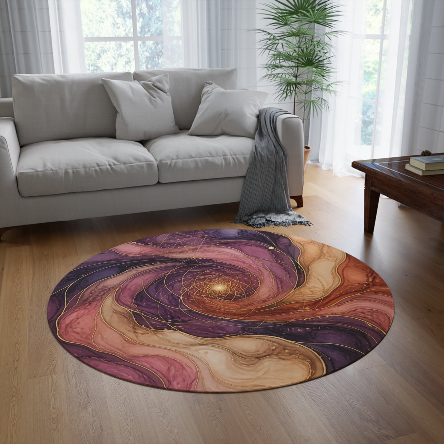 Washable Fantasy Rug Square | Enchanted Forest Rug | Fairy Circle Bedroom Decor | Machine Washable Non-Slip Floor Mat Printify