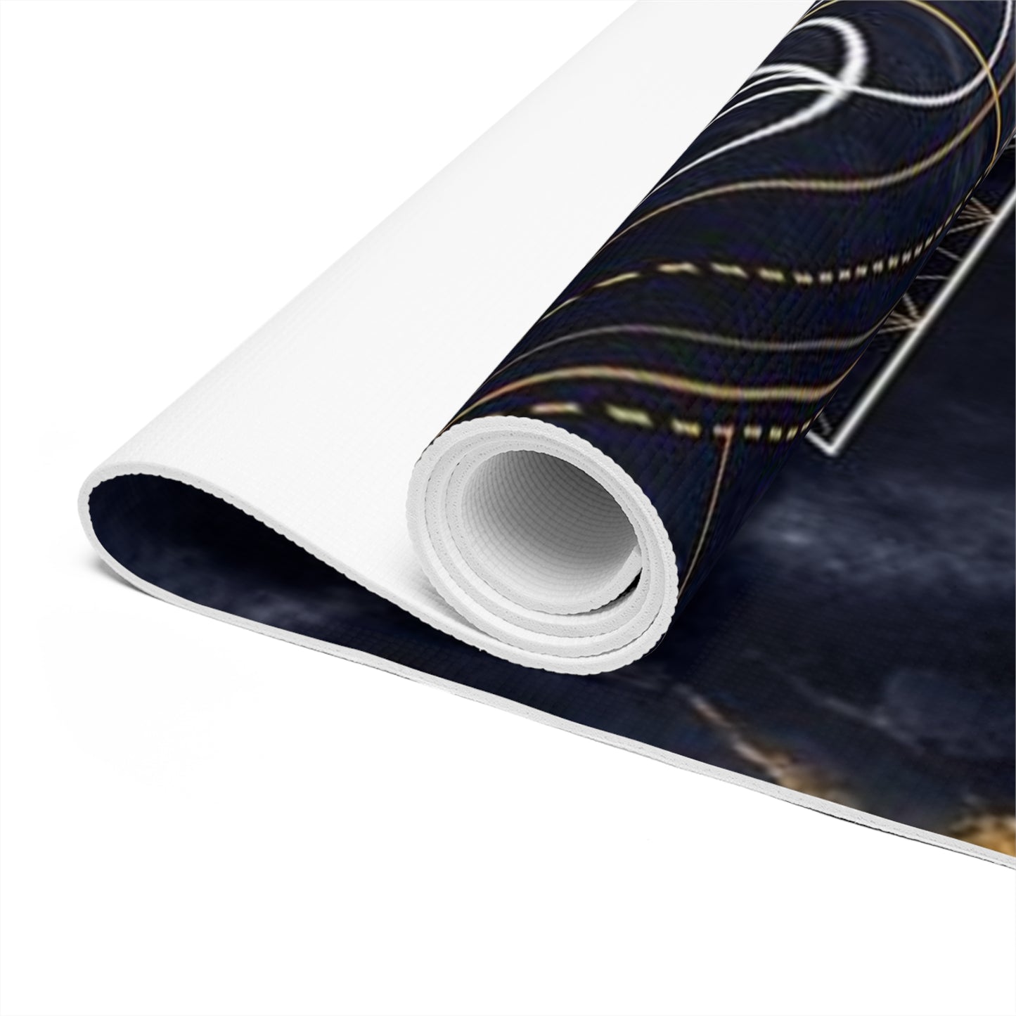 Sacred Geometry Flower of Life Foam Yoga Mat | Mystic Marble Design - Best Yoga Mats for Home Workouts