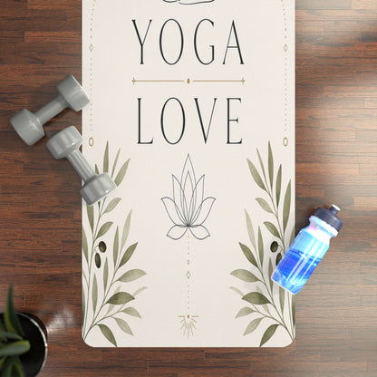 Yoga Love lotus meditation design Rubber Mat | botanical yoga mat - Best Yoga Mats for Home Workouts