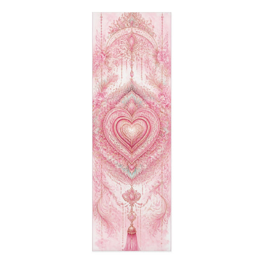 Pink Heart Mandala Foam Yoga Mat | Sacred Lotus Tassel Design - Best Yoga Mats for Home Workouts