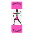 Galaxy Yoga Love yoga mat | pink rubber yoga mat, warrior silhouette design | Gift For Her