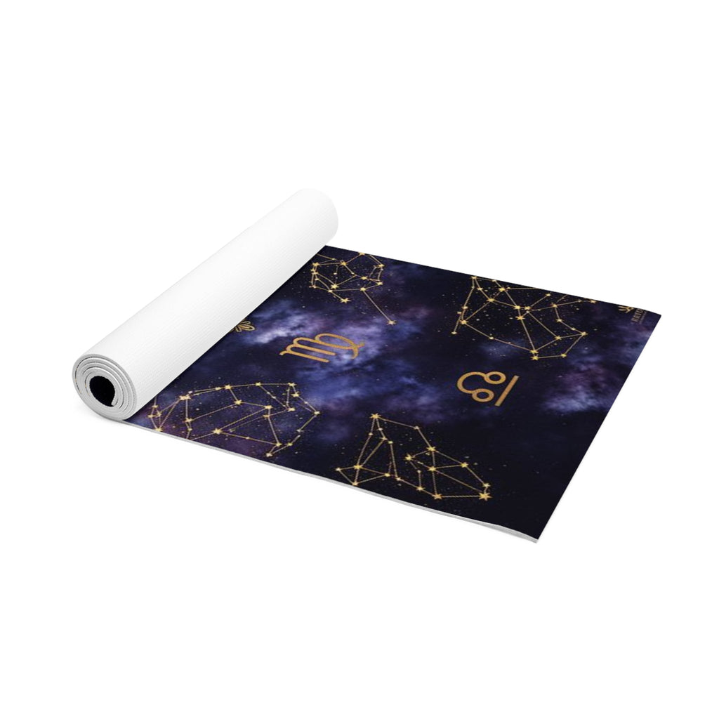 Zodiac Constellation Mandala Foam Yoga Mat | Astrological Stars Galaxy Pattern Printify