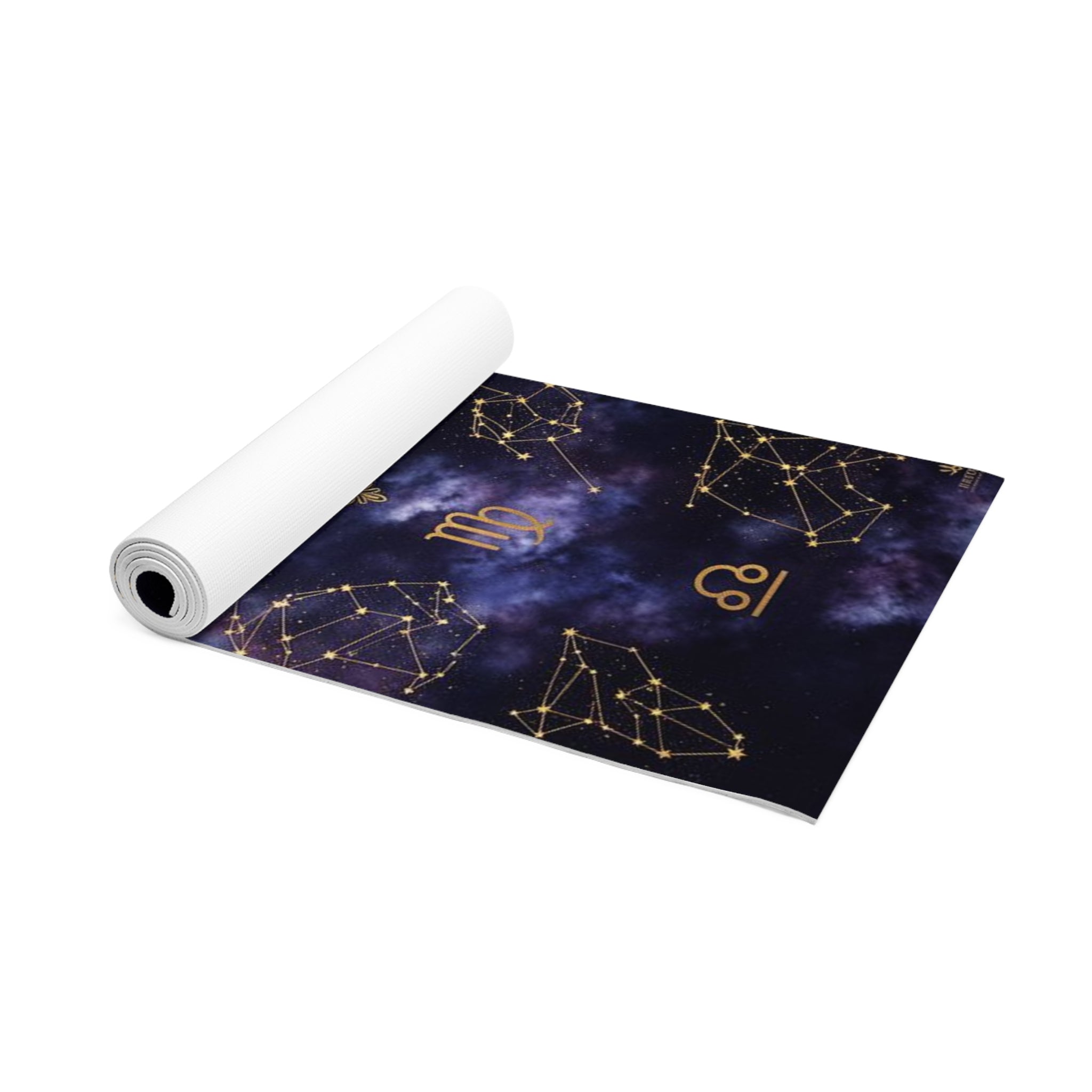 Zodiac Constellation Mandala Foam Yoga Mat | Astrological Stars Galaxy Pattern Printify