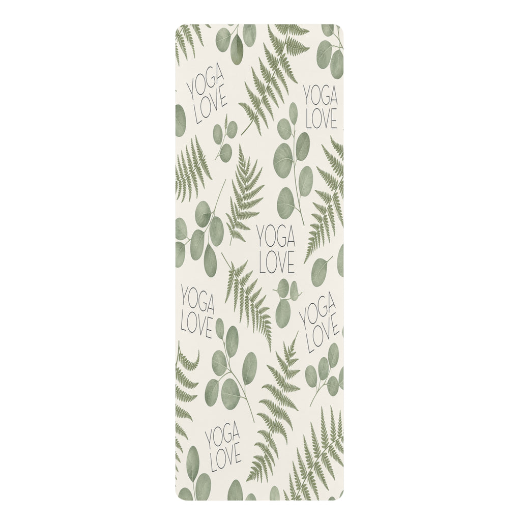 Yoga Love Botanical Pattern Rubber Yoga Mat | Ferns & Eucalyptus Leaves