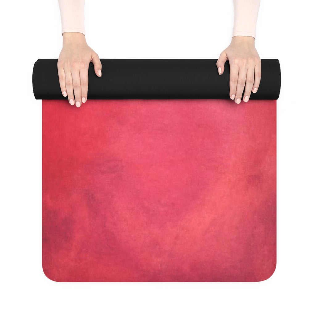 Abstract Watercolor Gradient Rubber Yoga Mat | Red Orange Pink Ombre Printify