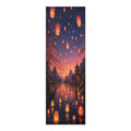 Floating Lanterns Skyline Foam Yoga Mat | Sunset Lantern Festival Scene Printify