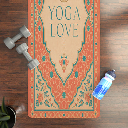 Yoga Love mandala pattern Rubber Yoga Mat | boho floral mat - Best Yoga Mats for Home Workouts