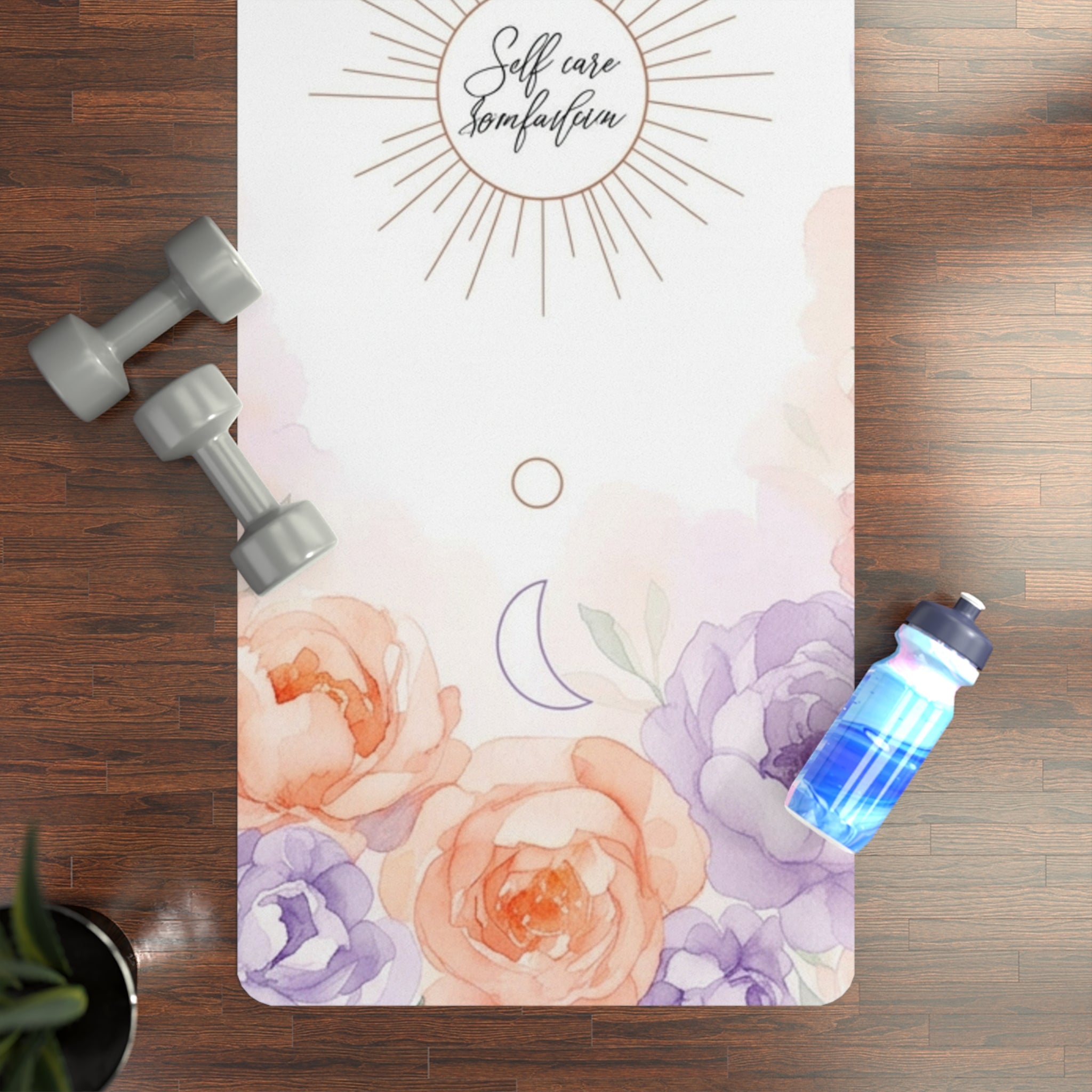 Celestial Rubber Yoga Mat, Black Women Gifts, Yoga Gifts For Her, Meditation, Inspirational Gift for Yoga Lover, Fitness Gifts, Workout Gift Printify