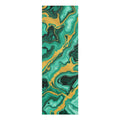 Green Marble Swirl Foam Yoga Mat | Abstract Gemstone Pattern