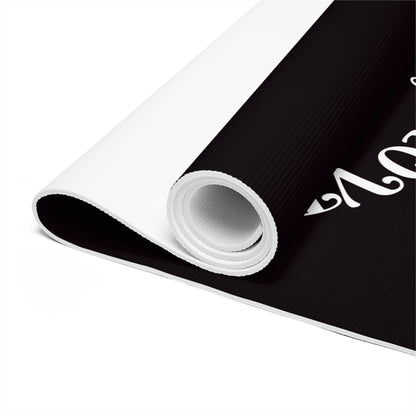 Yoga Love foam yoga mat | black mat with curved text - Best Yoga Mats for Home Workouts