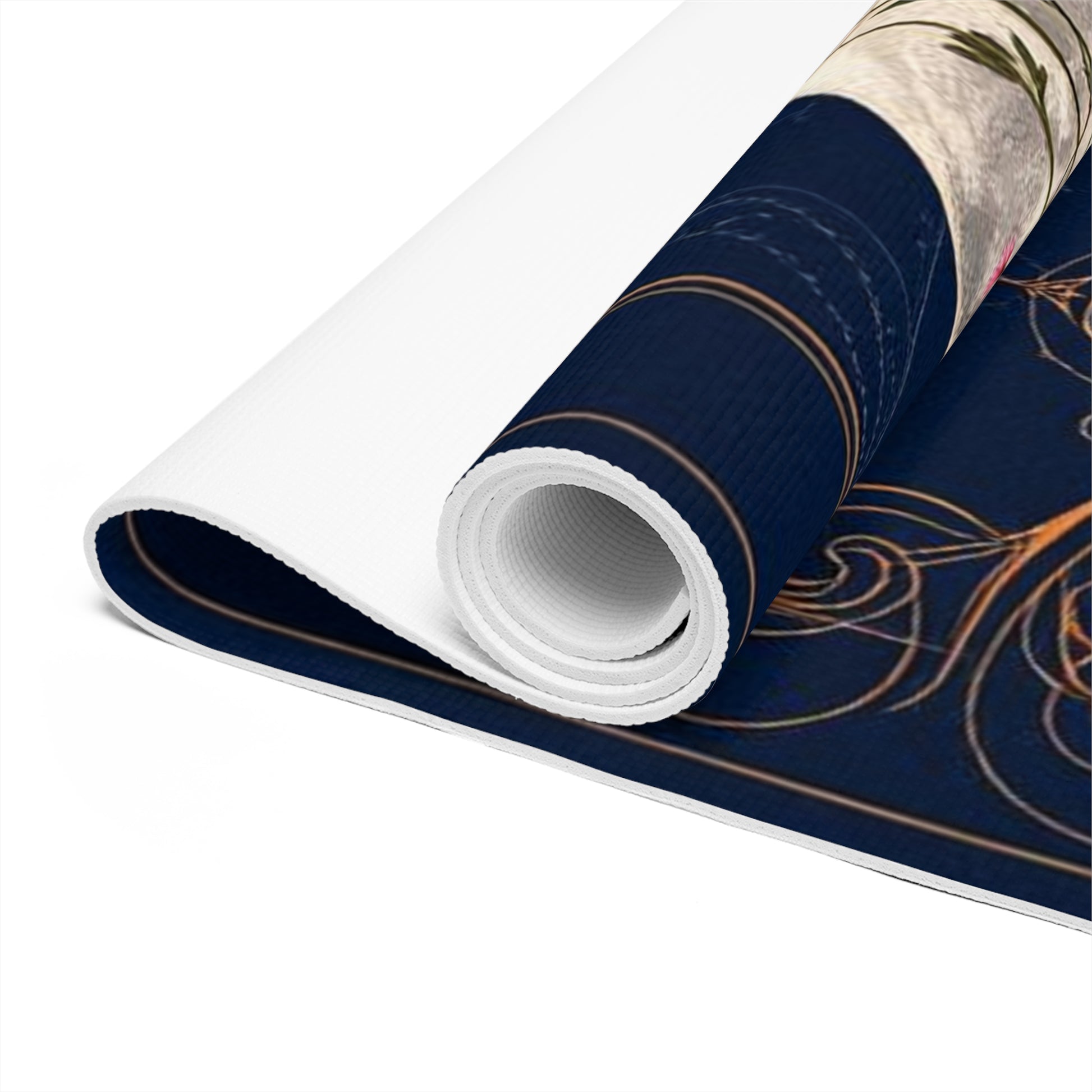 Moon Phases Floral Foam Yoga Mat | Celestial Mooncycle Design - Best Yoga Mats for Home Workouts