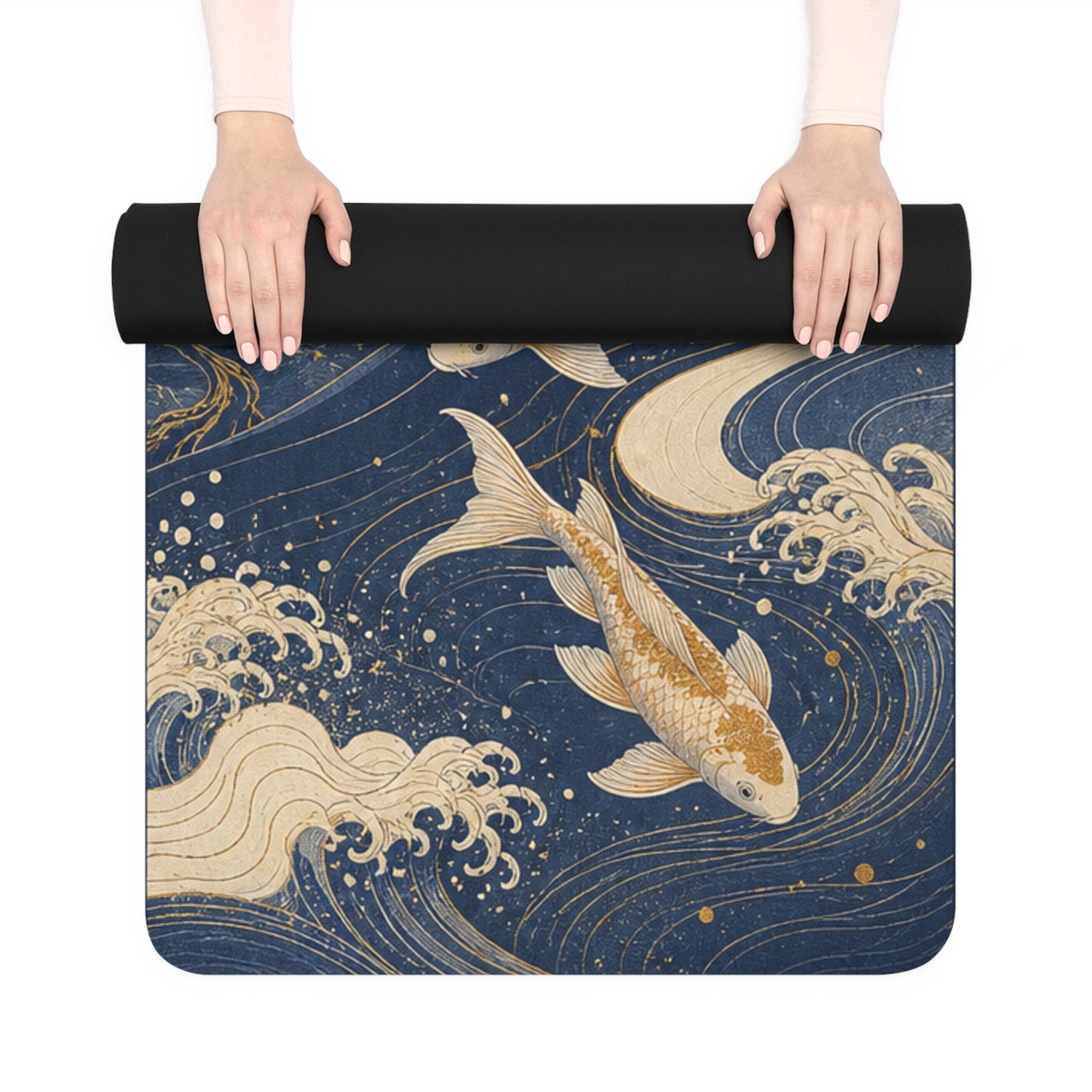 Celestial Yoga Mat for Women, Non Slip Exercise Mat, Meditation & Fitness Gift| Japanese Inspired Ocean Koi Design - Best Yoga Mats for Home Workouts