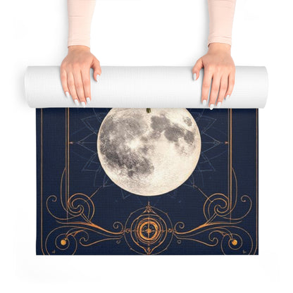 Moon Phases Floral Foam Yoga Mat | Celestial Mooncycle Design - Best Yoga Mats for Home Workouts