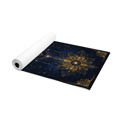 Golden Lotus Mandala Foam Yoga Mat | Cosmic Navy Alignment Mat - Best Yoga Mats for Home Workouts