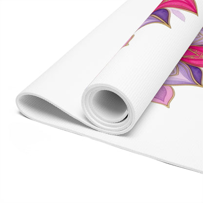 Lotus Bloom Yoga Mat | Inspirational Fitness Mat for Meditation, Pilates & Home Gym, Gift for Active Women - Best Yoga Mats for Home Workouts