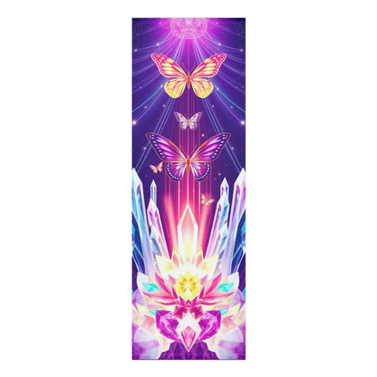 Crystal Lotus with Butterflies Foam Yoga Mat | Spiritual Chakra Design Printify
