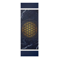 Flower of Life mandala Foam Yoga Mat | navy marble meditation mat Printify