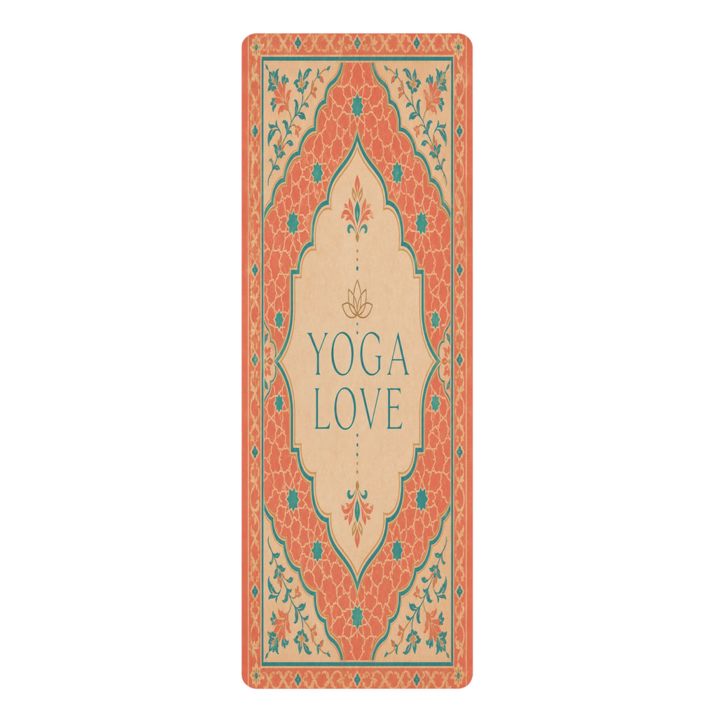 Yoga Love mandala pattern Rubber Yoga Mat | boho floral mat
