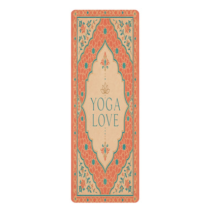 Yoga Love mandala pattern Rubber Yoga Mat | boho floral mat - Best Yoga Mats for Home Workouts
