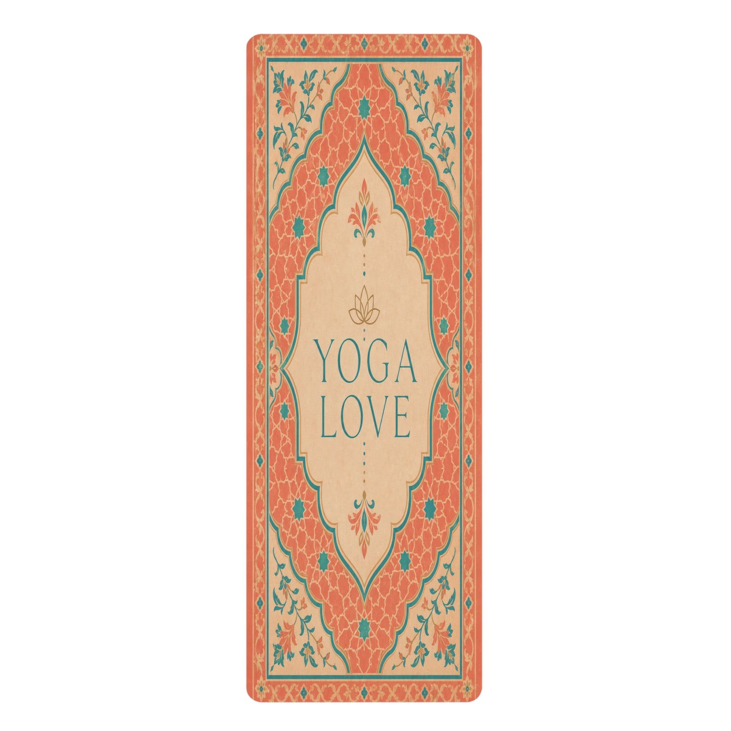 Yoga Love mandala pattern Rubber Yoga Mat | boho floral mat - Best Yoga Mats for Home Workouts