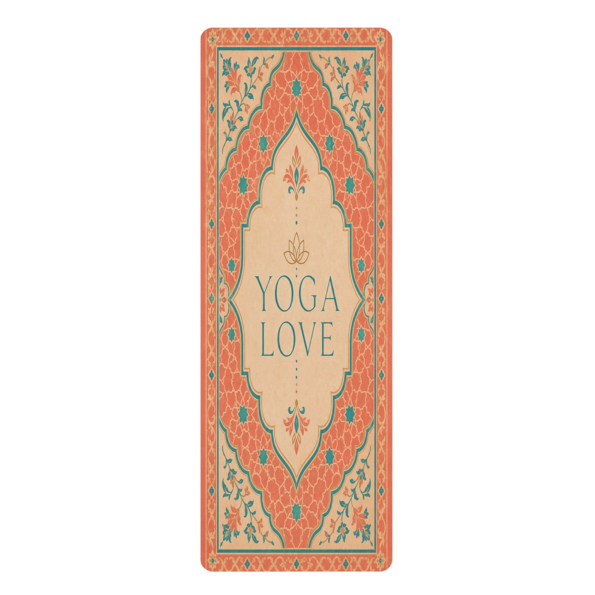 Yoga Love mandala pattern Rubber Yoga Mat | boho floral mat - Best Yoga Mats for Home Workouts