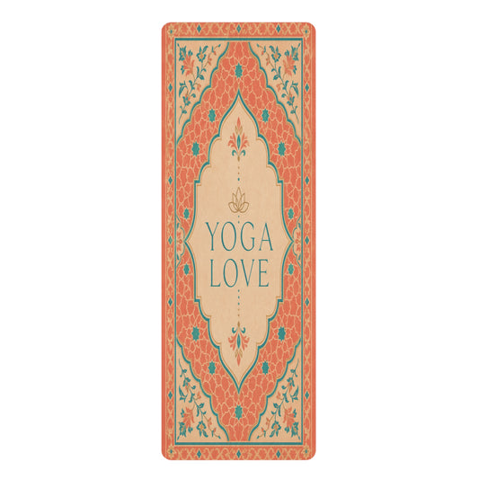 Yoga Love mandala pattern Rubber Yoga Mat | boho floral mat - Best Yoga Mats for Home Workouts