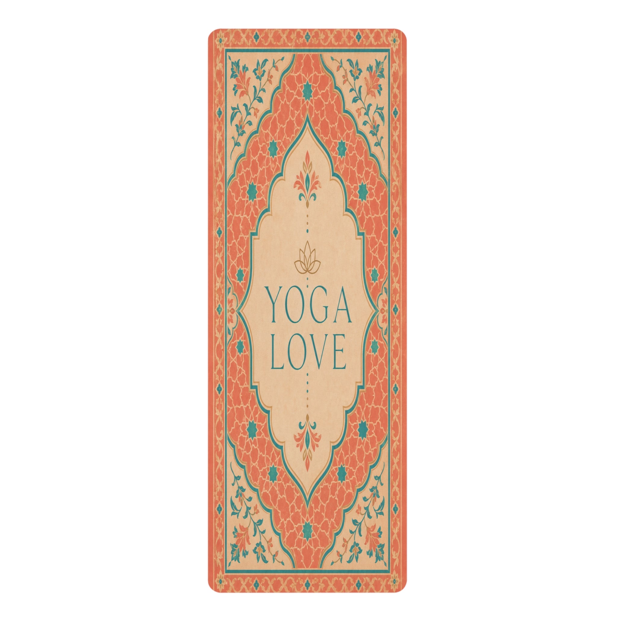 Yoga Love mandala pattern Rubber Yoga Mat | boho floral mat
