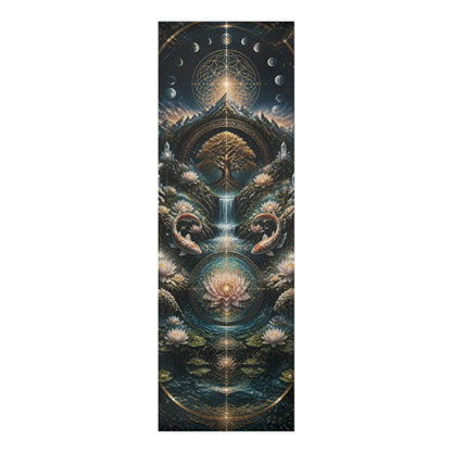 Sacred Geometry Lotus Tree Foam Yoga Mat | Cosmic Mandala Meditation Mat Printify