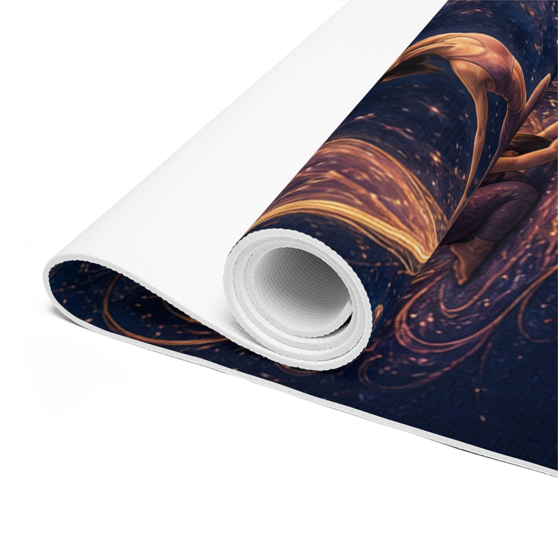 Golden Spiral Yoga Poses Foam Yoga Mat | Cosmic Galaxy Flow - Best Yoga Mats for Home Workouts