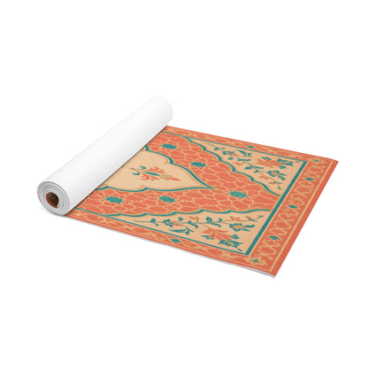 Yoga Love mandala foam Yoga Mat | boho floral pattern, coral teal - Best Yoga Mats for Home Workouts