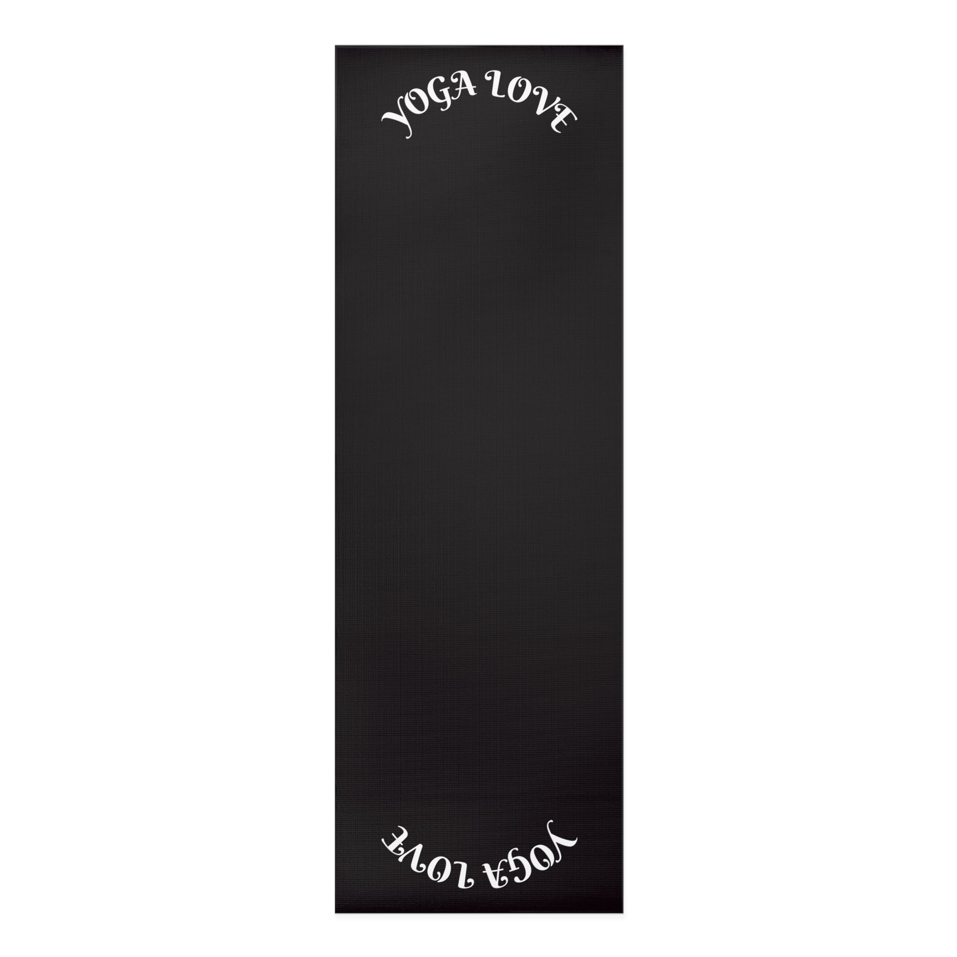 Yoga Love foam yoga mat | black mat with curved text - Best Yoga Mats for Home Workouts