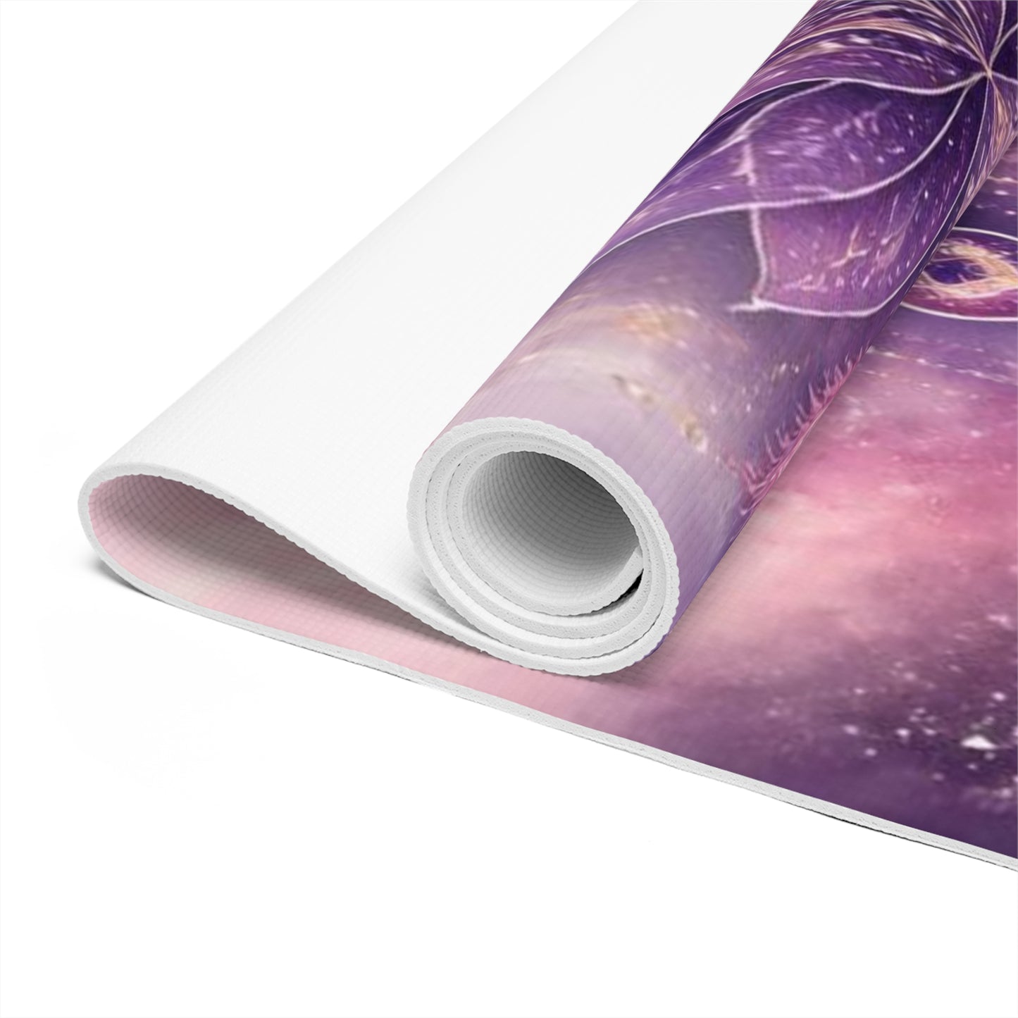 Purple Lotus Mandala Foam Yoga Mat | Floral Spiritual Meditation Mat - Best Yoga Mats for Home Workouts