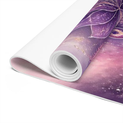Purple Lotus Mandala Foam Yoga Mat | Floral Spiritual Meditation Mat - Best Yoga Mats for Home Workouts