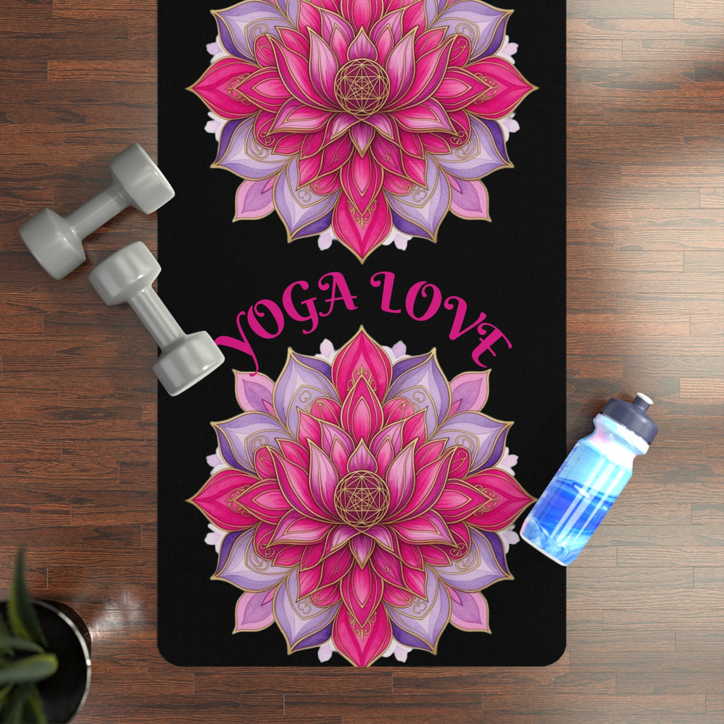Pink Lotus Bloom Yoga Mat Inspirational Fitness Mat for Meditation, Pilates & Home Gym, Gift for Active Women Printify