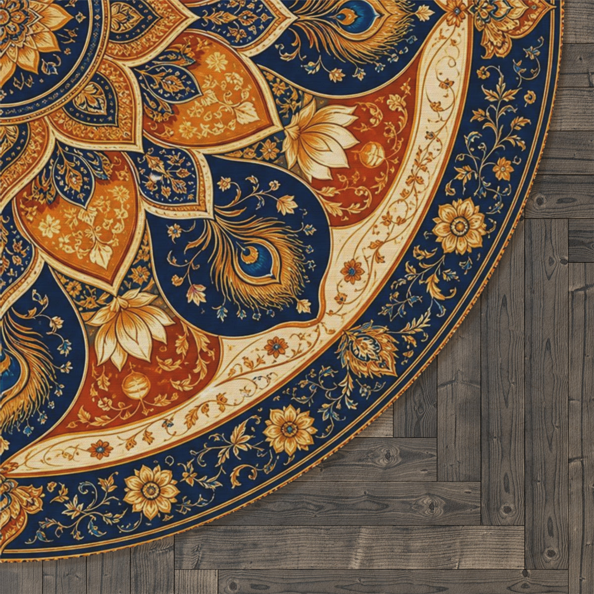 Bohemian Mandala Round Rug | Floral Medallion Area Rug Printify