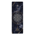 Sacred Geometry Flower of Life Rubber Yoga Mat | Mystic Marble Design