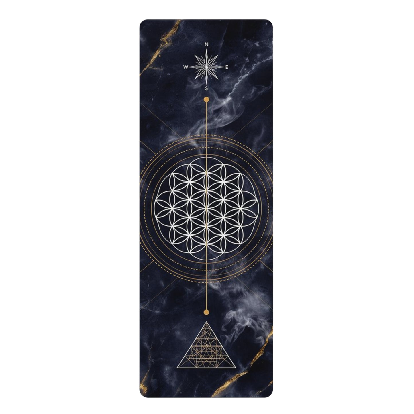 Sacred Geometry Flower of Life Rubber Yoga Mat | Mystic Marble Design - Best Yoga Mats for Home Workouts