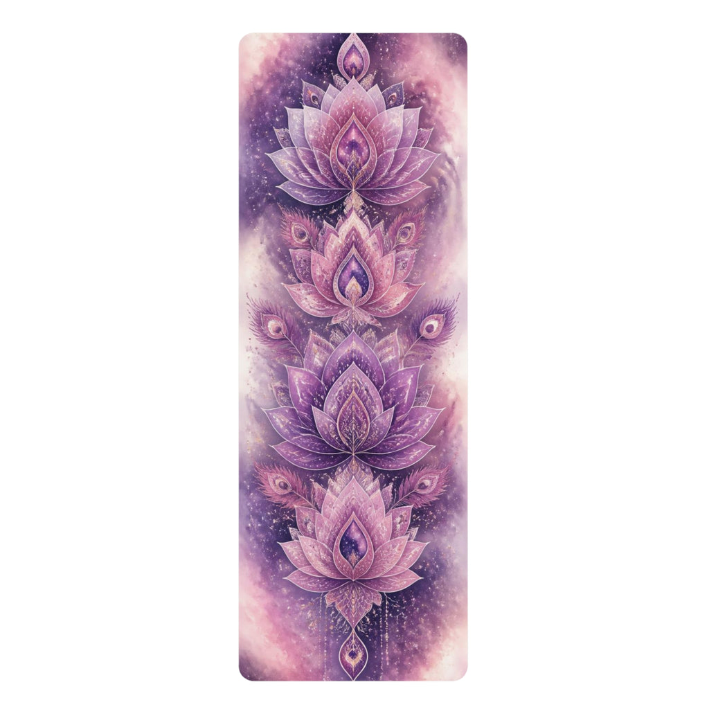 Purple Lotus Mandala Rubber Yoga Mat | Floral Meditation Mat Printify