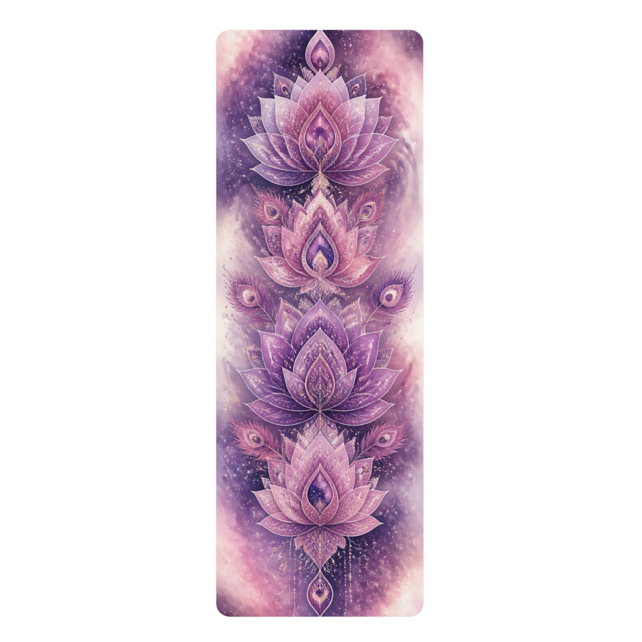 Purple Lotus Mandala Rubber Yoga Mat | Floral Meditation Mat Printify