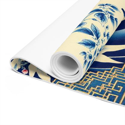 Koi Wave Floral Foam Yoga Mat | Japanese Wave, Cherry Blossoms - Best Yoga Mats for Home Workouts