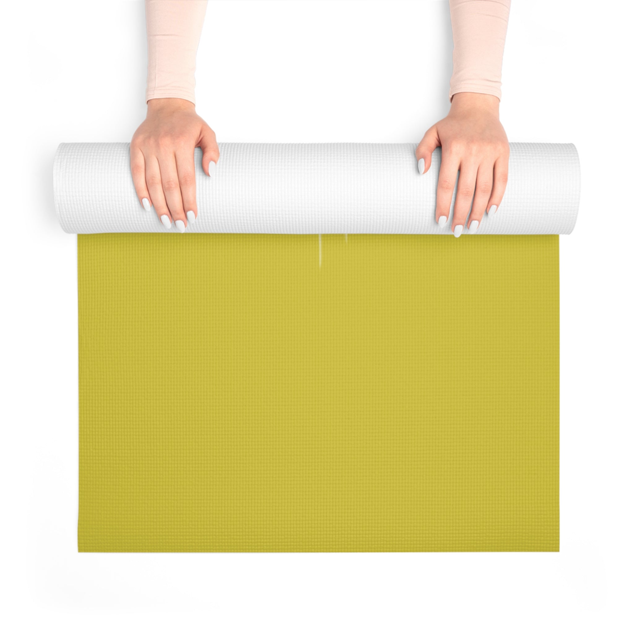 Floral Meditating Figure Yoga Love Foam Yoga Mat | Pink Chakra Design Printify