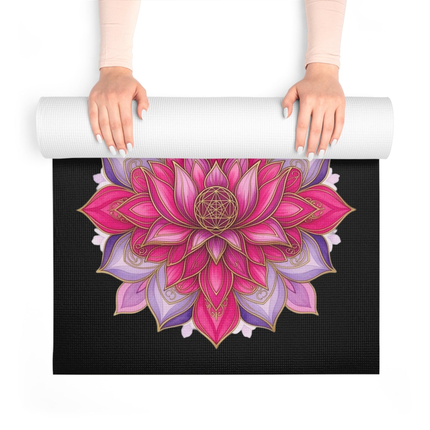 Lotus Bloom Yoga Mat | Inspirational Fitness Mat for Meditation, Pilates & Home Gym, Gift for Active Women - Best Yoga Mats for Home Workouts