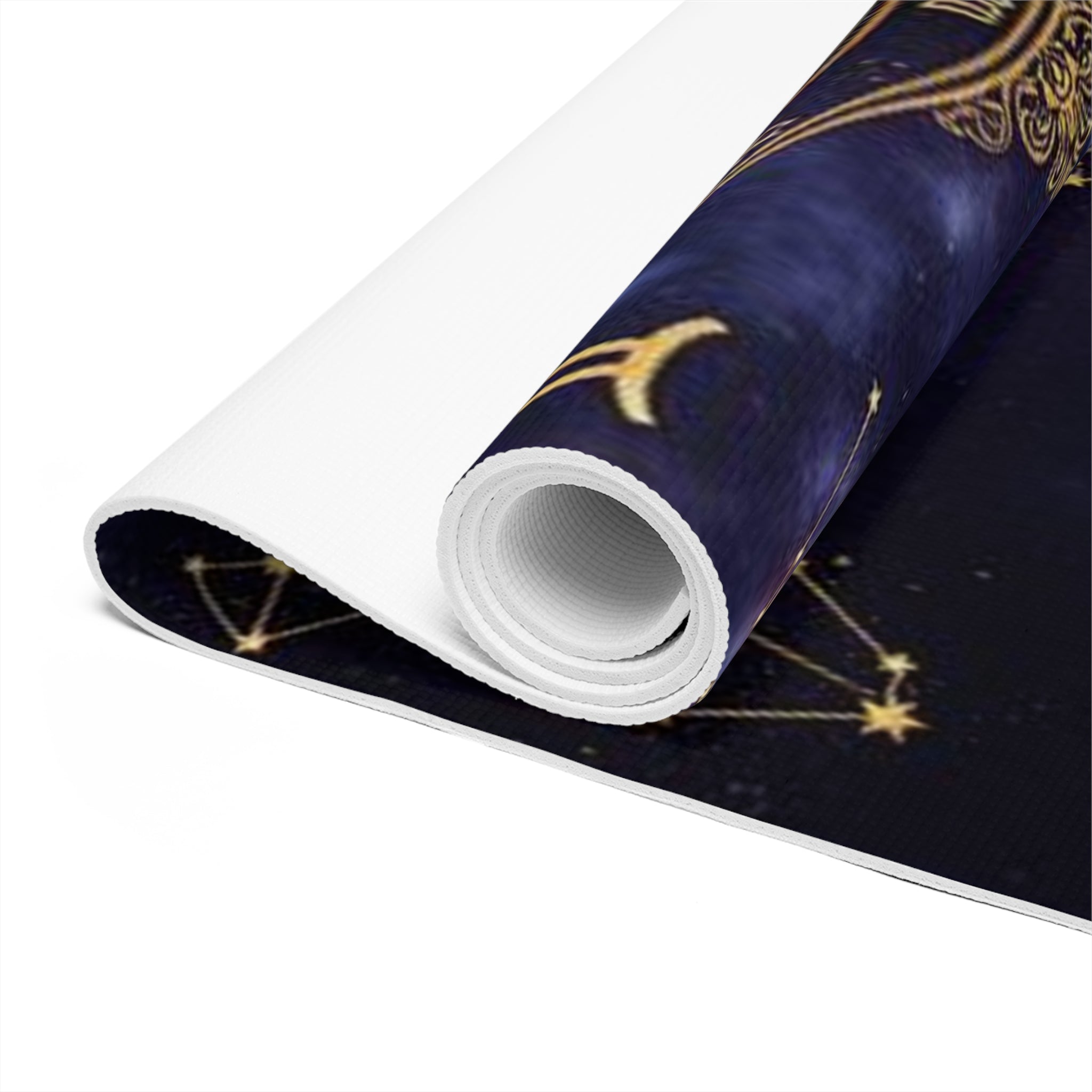 Zodiac Constellation Mandala Foam Yoga Mat | Astrological Stars Galaxy Pattern Printify