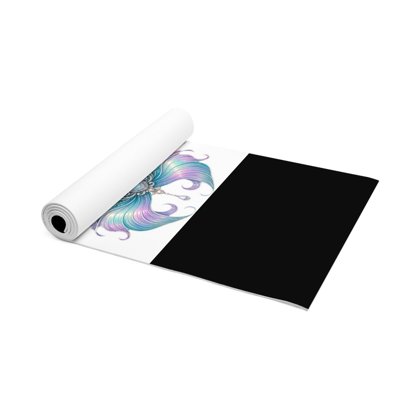 Mermaid Pose Illustration Foam Yoga Mat | Pastel Ocean Meditation - Best Yoga Mats for Home Workouts