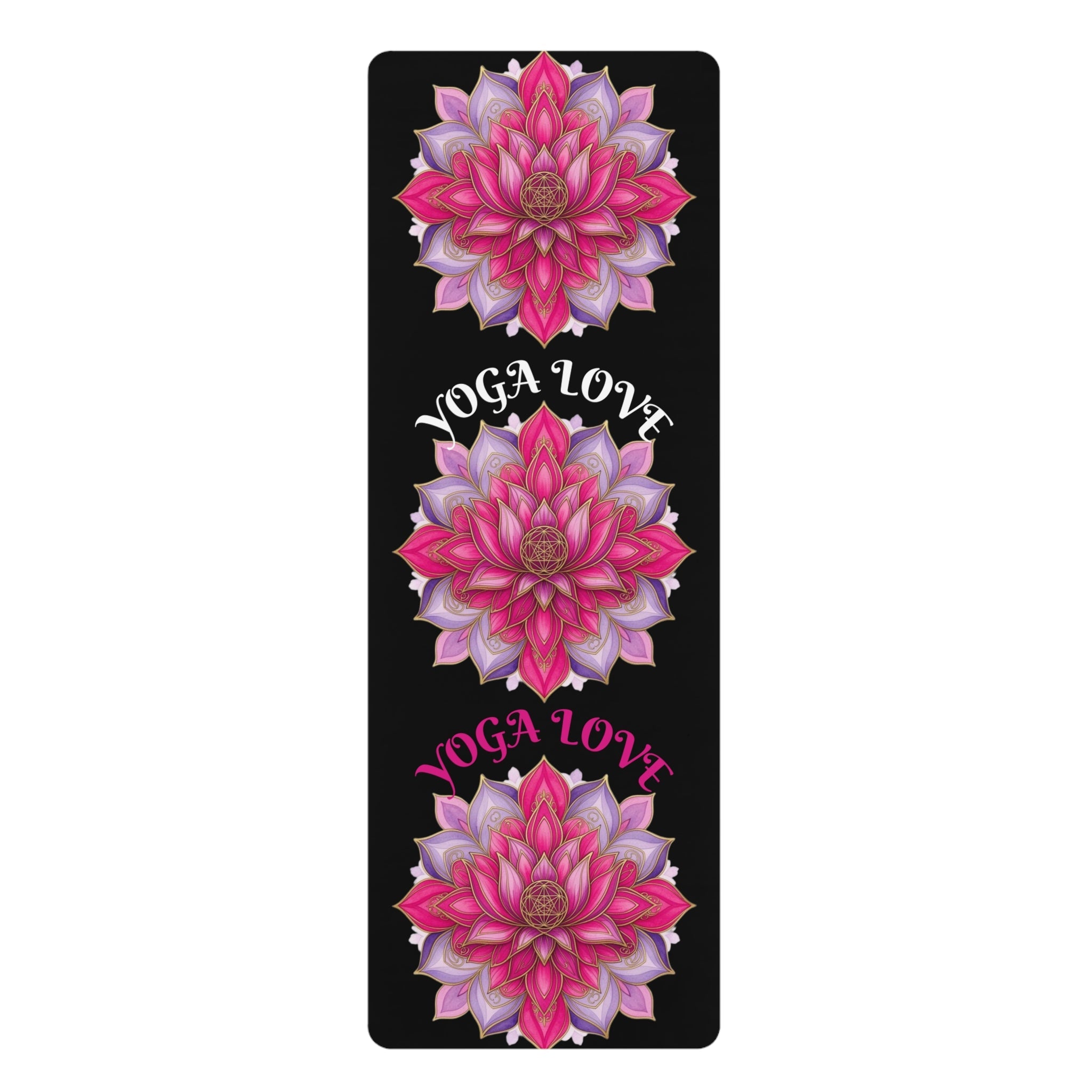 Pink Lotus Bloom Yoga Mat Inspirational Fitness Mat for Meditation, Pilates & Home Gym, Gift for Active Women Printify