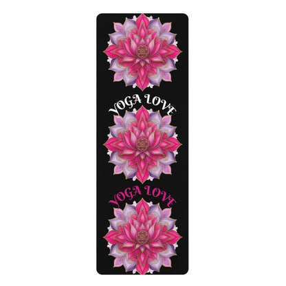 Pink Lotus Bloom Yoga Mat Inspirational Fitness Mat for Meditation, Pilates & Home Gym, Gift for Active Women - Best Yoga Mats for Home Workouts