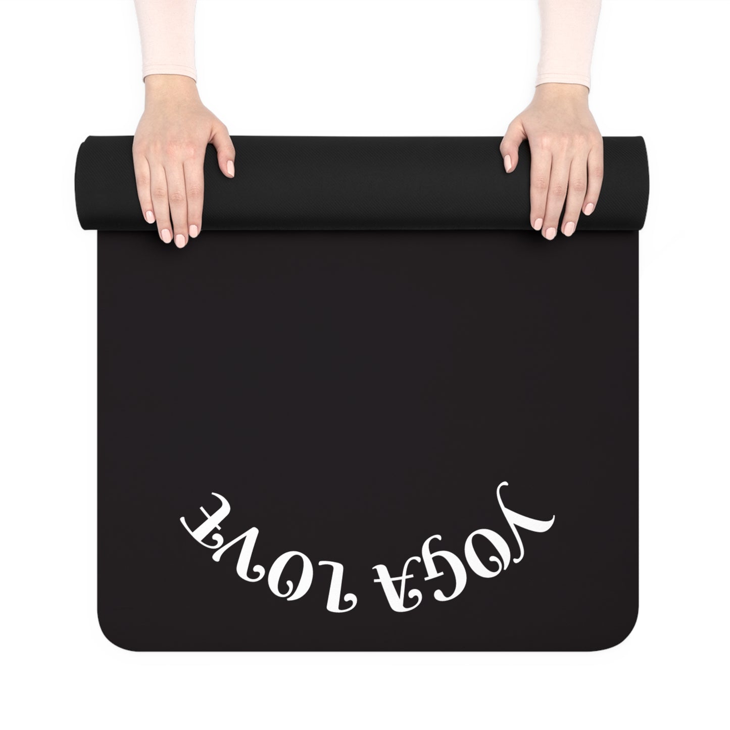 YOGA LOVE black yoga mat | rubber yoga mat, minimalist yoga design - Best Yoga Mats for Home Workouts