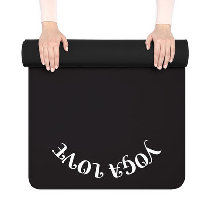 YOGA LOVE black yoga mat | rubber yoga mat, minimalist yoga design - Best Yoga Mats for Home Workouts