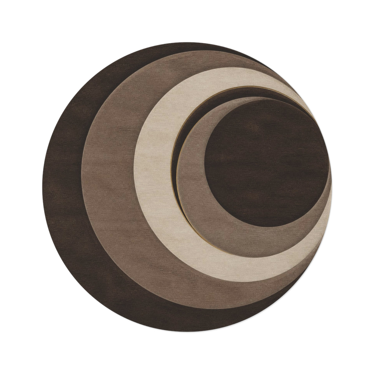 Neutral Crescent Layered Design Round Rug | Modern Boho Circle Pattern Printify