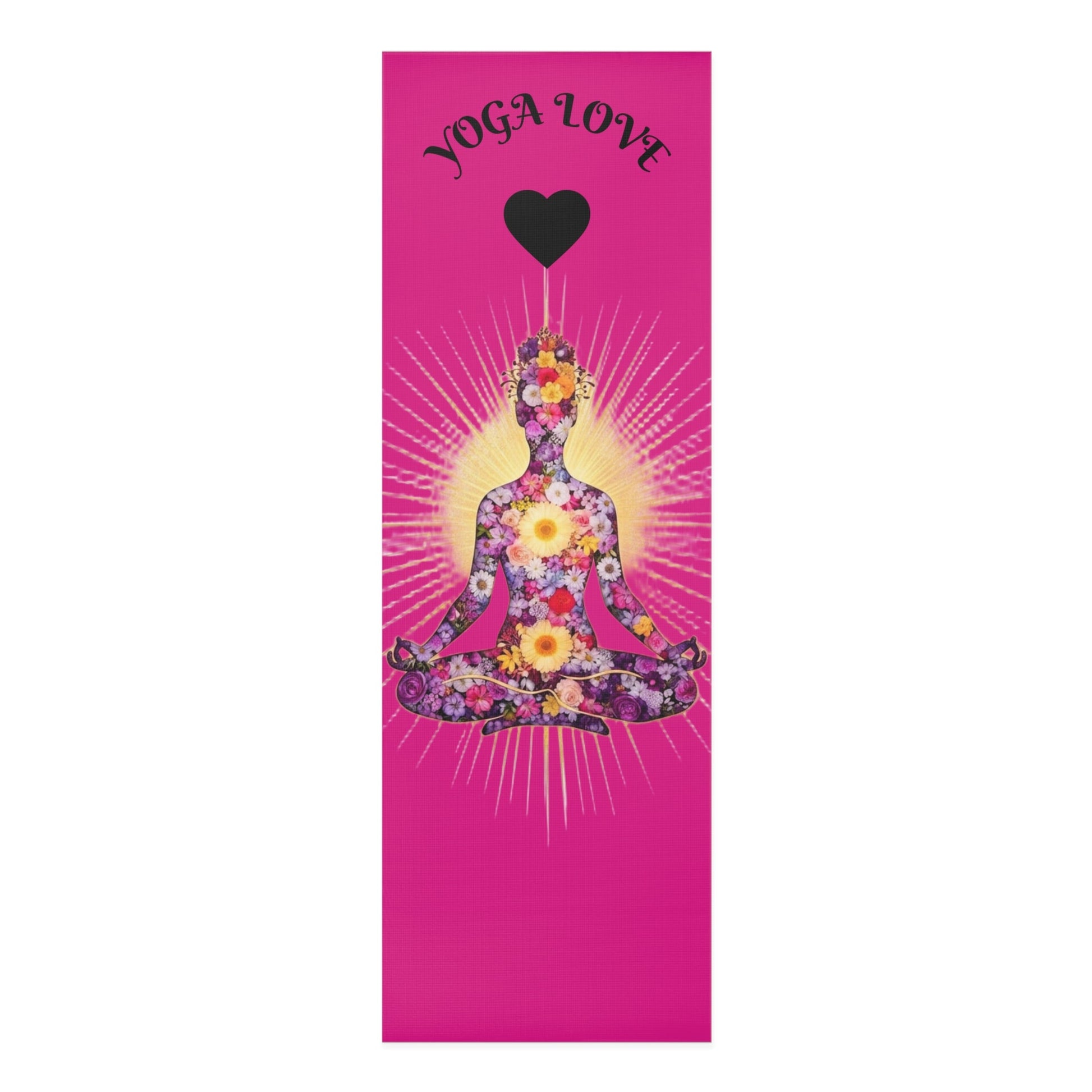 Floral Meditating Figure Yoga Love Foam Yoga Mat | Pink Chakra Design - Best Yoga Mats for Home Workouts